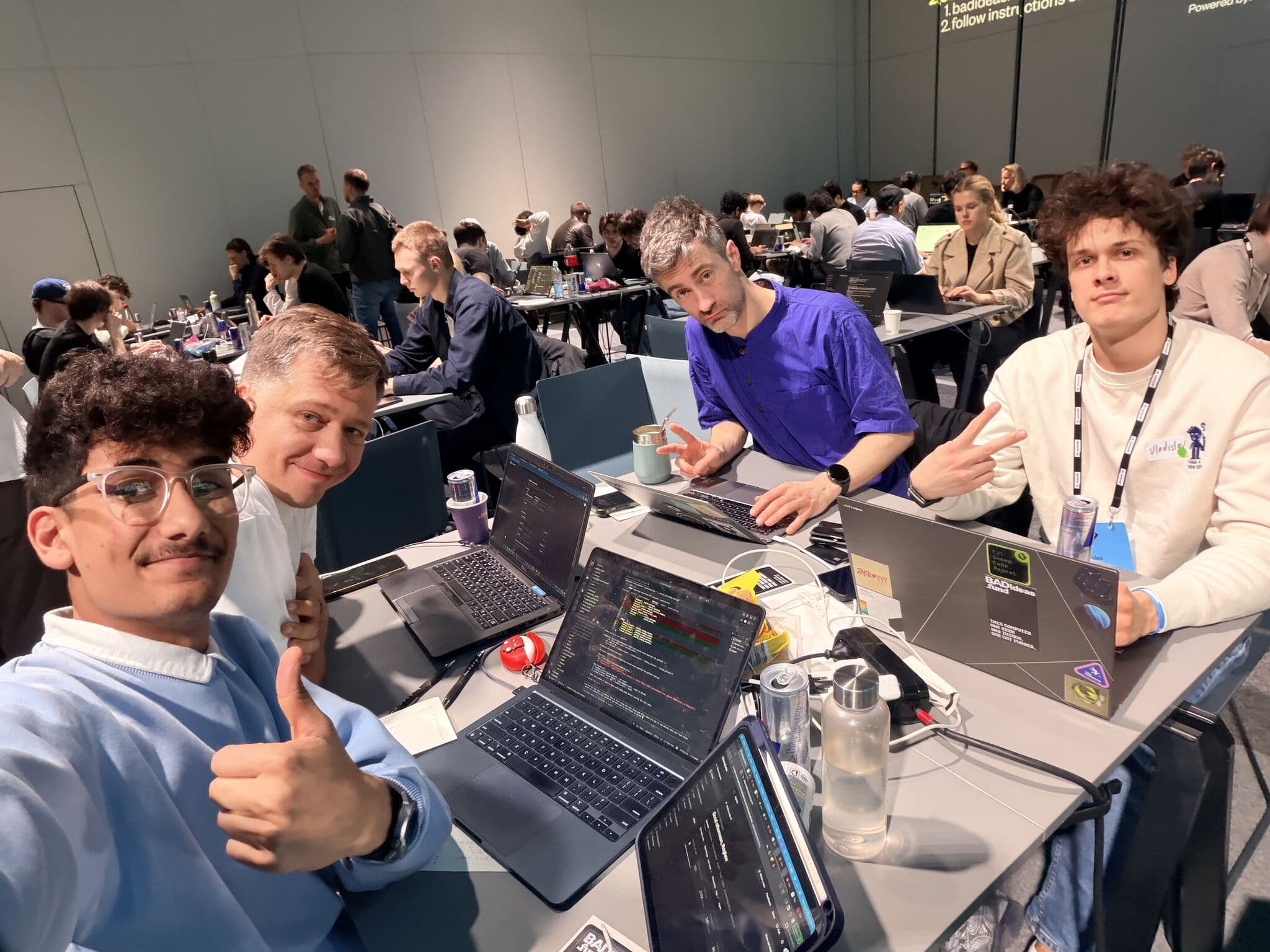 Operator team at the hackathon — built a working invoicing assistant in 10 hours